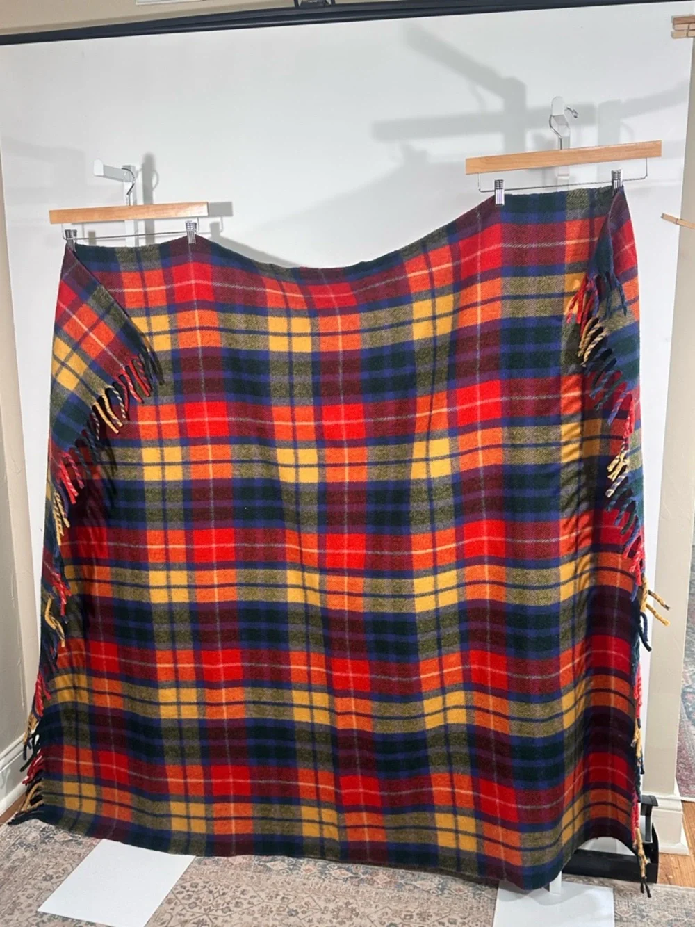 Hudson’s Bay Buchanan Plaid Wool Travel Rug Blanket Throw 52x64 Vintage Tartan